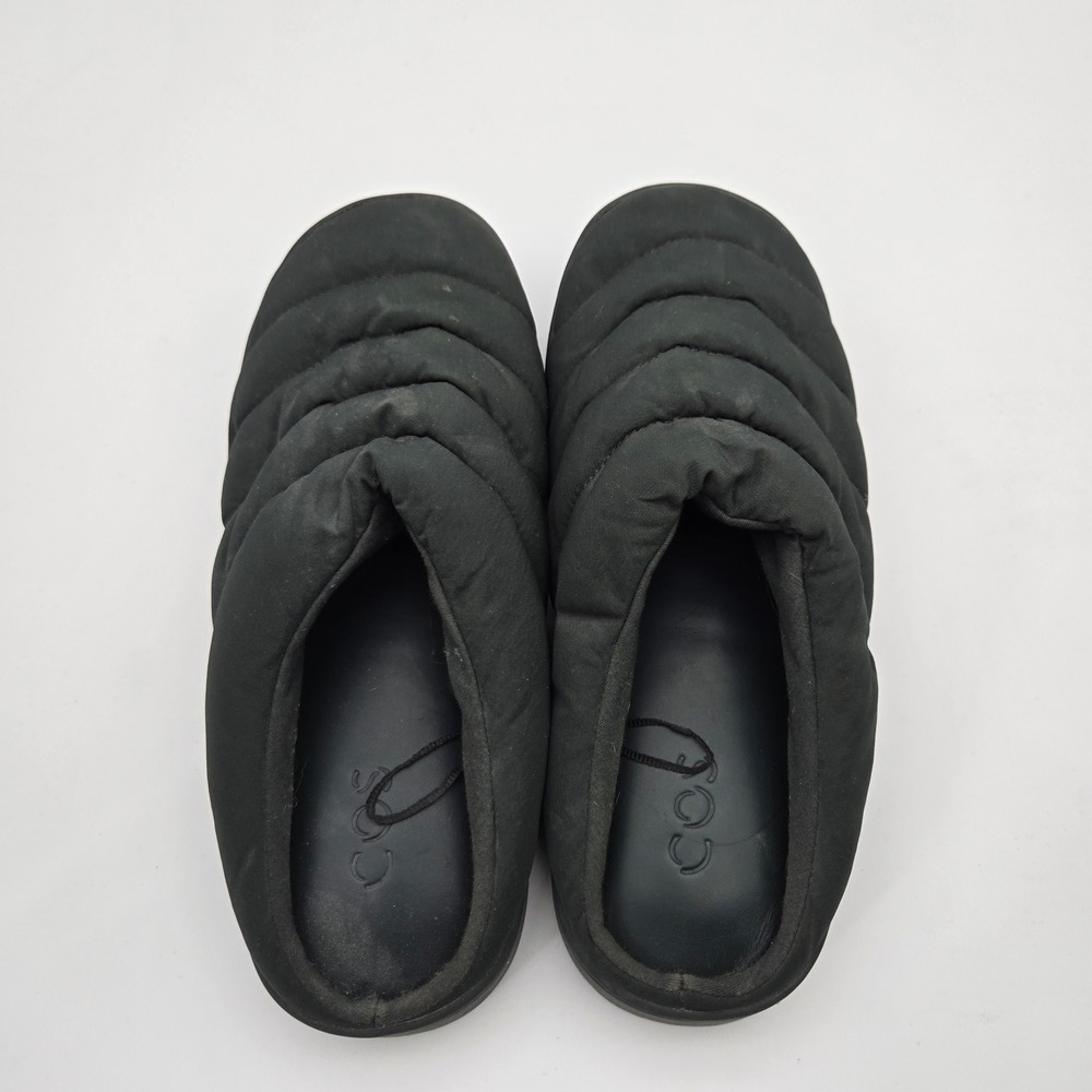 COS Women Black Quilted Padded Slipper Mules 9
